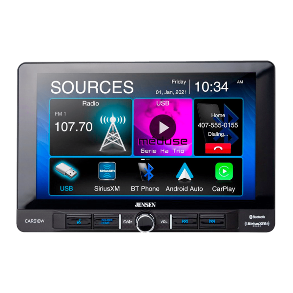 Jensen CAR910X 9 inch Mechless Multimedia Receiver with Apple CarPlay l Android Auto l SiriusXM-Ready l Built-in Bluetooth l 240 Watts MOSFET Power (60W x 4) - Görsel 2