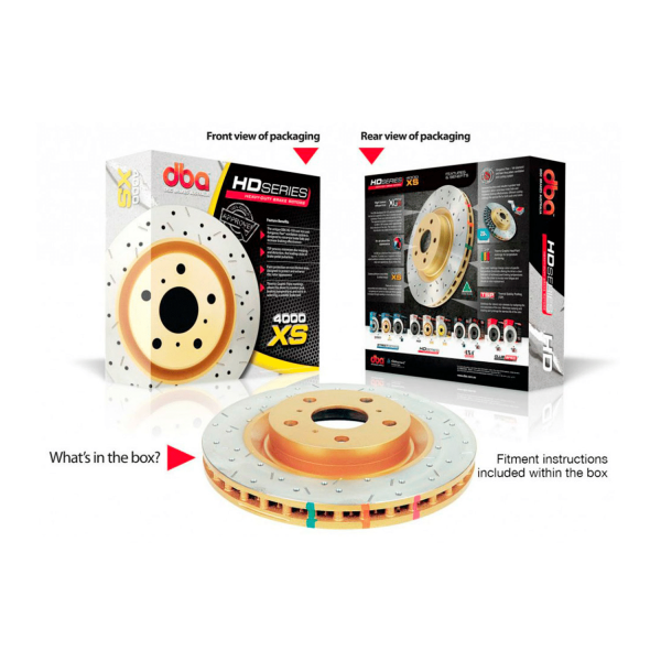 DBA Drilled and Slotted 4000 XS Brake Rotor - Görsel 3