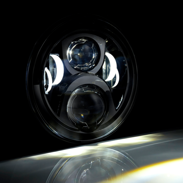 Lumen® - 7" Round Black Projector LED Headlights (H6024) - Görsel 3